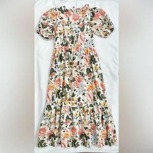 Faithfull the Brand Il Riso Midi Linen Dress Teatro Floral Print